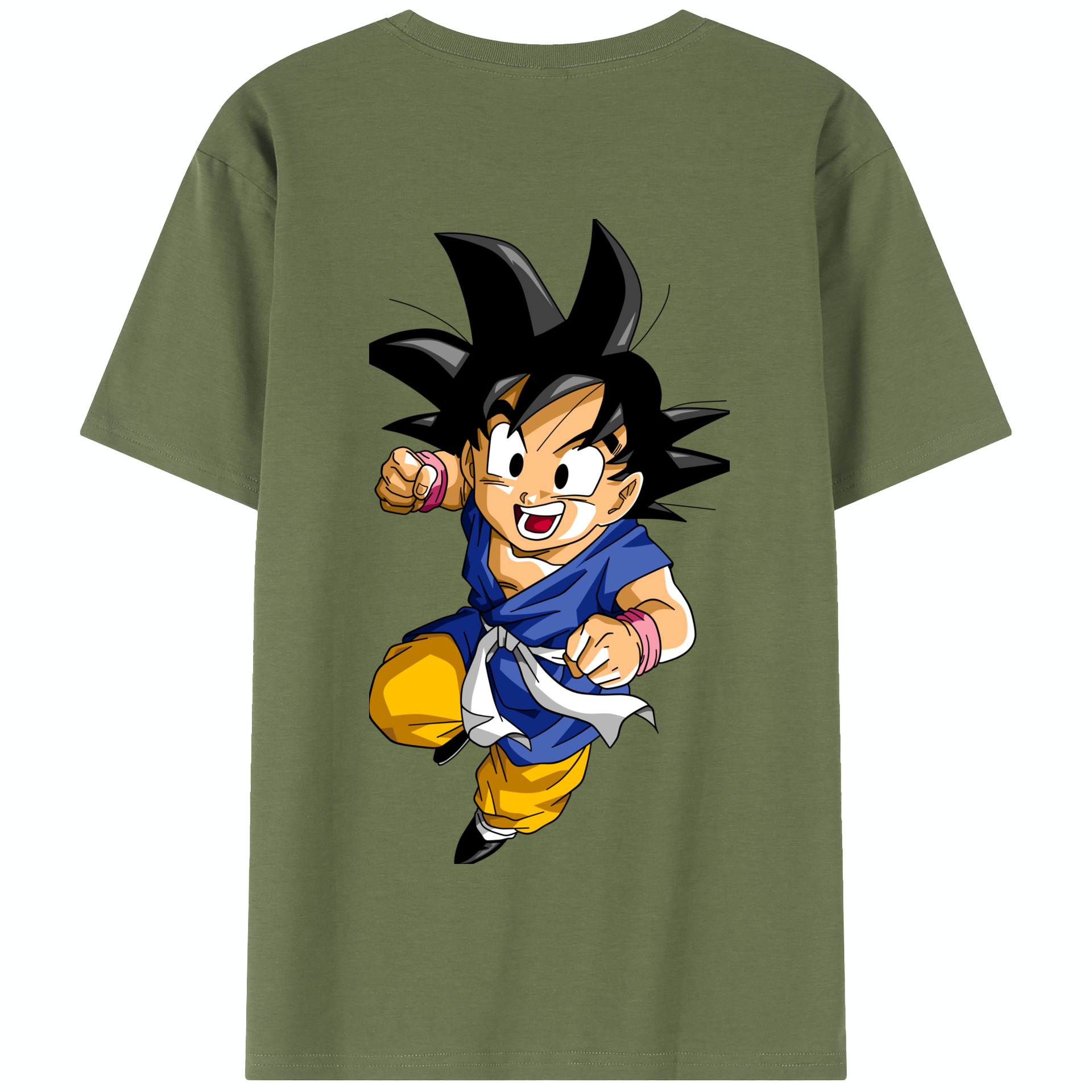 （画像用） ドラゴンボール 孫悟天 そん ごてん DRAGON BALL Son Goten 綿100％半袖Tシャツ（背面プリント）